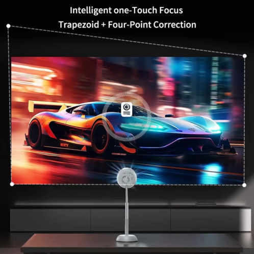 Mini projecteur TS-6 Android 11 WiFi6 4K à cardan caché avec prise AU (blanc) SH604A989-015