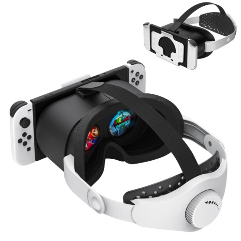 DEVASO Compatible avec Switch / Switch OLED Display Console de jeu HD 3D VR Lunettes Accessoires de réglage du bandeau (Noir Blanc) SH501A1297-06