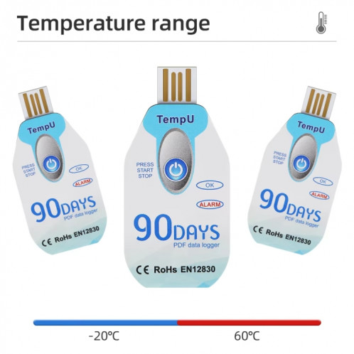 Enregistreur de température jetable TempU pour véhicules de transport de la chaîne du froid (30 jours) ST101A830-06