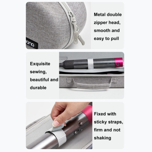 Baona BN-F037 Sac de rangement pour fer à friser portatif de grande capacité pour Dyson HS05 HS01 (gris) SB301A327-08