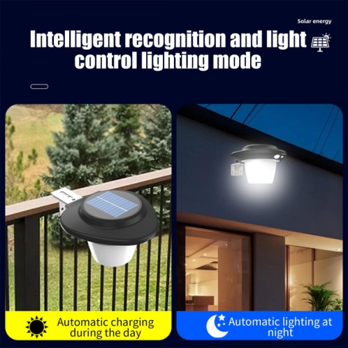 Applique murale solaire d'extérieur avec capteur pour patio, style : SMD Wick White Light SH68011904-07