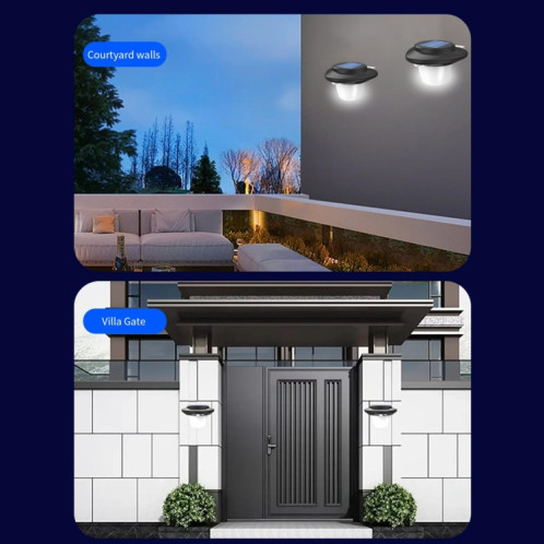 Applique murale solaire d'extérieur avec capteur pour patio, style : SMD Wick White Light SH68011904-07