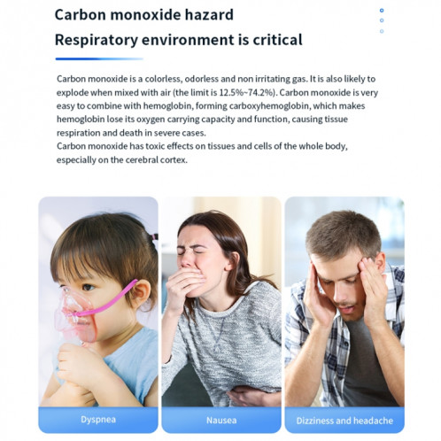 Détecteur de monoxyde de carbone portable, alarme de détection extérieure à domicile (bleu) SH801B428-013