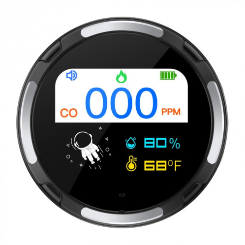 Détecteur d'alarme de monoxyde de carbone portable et étanche (noir) SH101A948-016