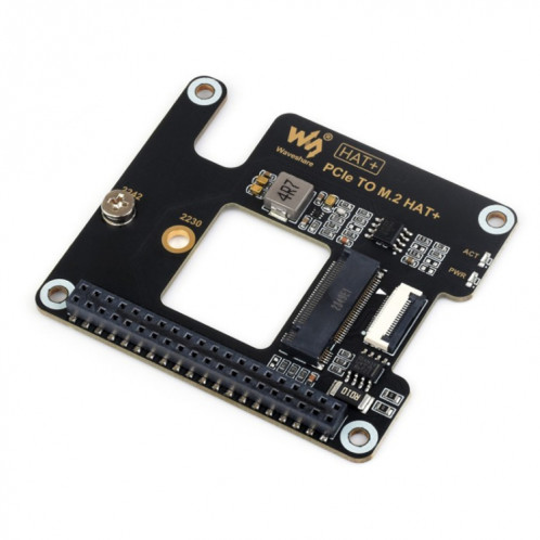 Adaptateur Waveshare pour Raspberry Pi 5 PCIe vers M.2, kit de base SSD M.2 avec protocole NVMe SW43011764-010