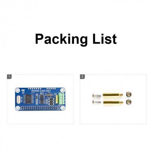 Module de bus Waveshare 14882 pour Raspberry Pi RS485 SPI CAN HAT SW4067255-09