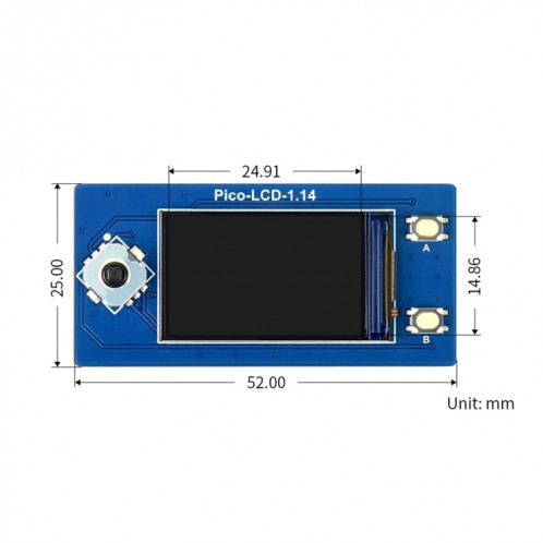 Module d'affichage LCD Waveshare 19340 pour Raspberry Pi Pico 1,14 pouces 65 000 couleurs SW41151869-08
