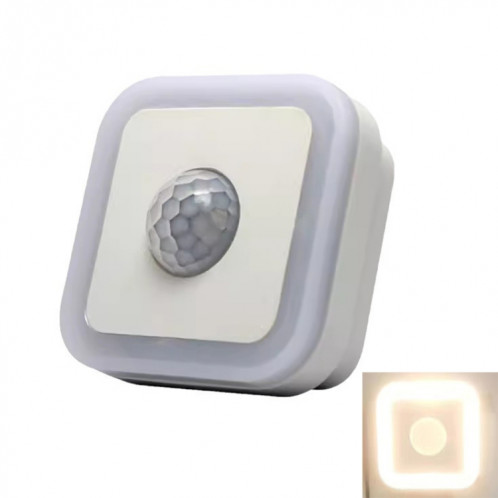 Veilleuse LED 3 W pour la maison, capteur automatique humain, sans câblage, éclairage d'escalier, couloir, allée, prise américaine (lumière chaude) SH901B1064-06