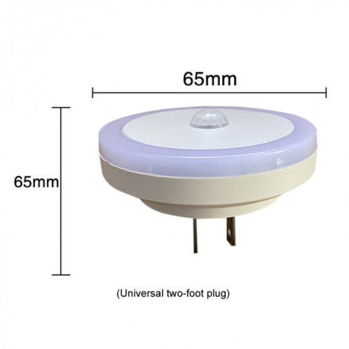Lampe LED 3 W avec capteur de corps humain, contrôle intelligent de la lumière, lampe de nuit infrarouge enfichable, lampe de sol pour chambre à coucher, prise américaine (lumière blanche) SH301A404-07