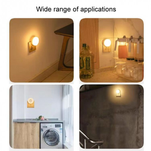 Lampe LED 3 W avec capteur de corps humain, contrôle intelligent de la lumière, lampe de nuit infrarouge enfichable, lampe de sol pour chambre à coucher, prise américaine (lumière blanche) SH301A404-07