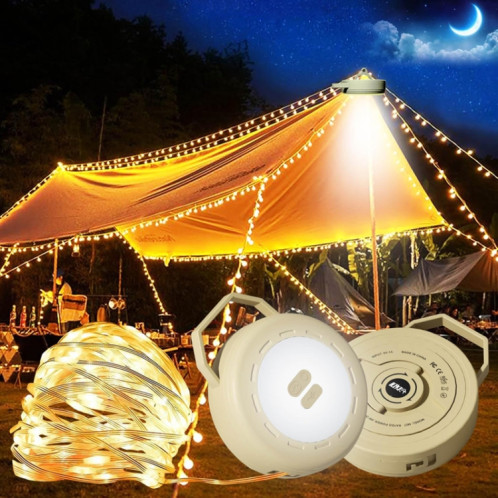 TUBUZHE Lampe à LED portable 2 en 1 pour camping, lumière d'ambiance, rechargeable par USB, veilleuse d'extérieur pour tente (jaune) ST201B397-013
