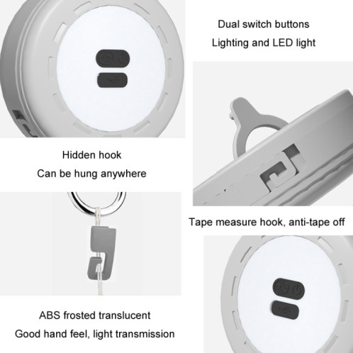 TUBUZHE Lampe à LED portable 2 en 1 pour camping, lumière d'ambiance, rechargeable par USB, veilleuse d'extérieur pour tente (jaune) ST201B397-013