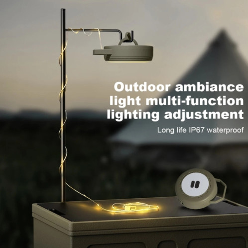 TUBUZHE Lampe à LED portable 2 en 1 pour camping, lumière d'ambiance, rechargeable par USB, veilleuse d'extérieur pour tente (jaune) ST201B397-013