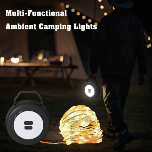 TUBUZHE Lampe à LED portable 2 en 1 pour camping, lumière d'ambiance, rechargeable par USB, veilleuse d'extérieur pour tente (jaune) ST201B397-013