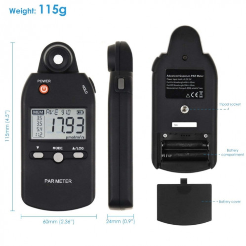 Spectromètre de flux lumineux portable à lumière visible (PAR-355) SH001A510-08