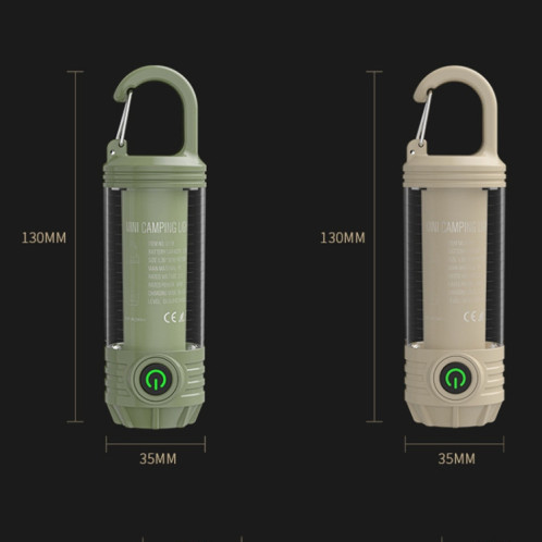 Lampe de poche multifonctionnelle à LED portable rechargeable pour camping en plein air (kaki) SH701B1964-011