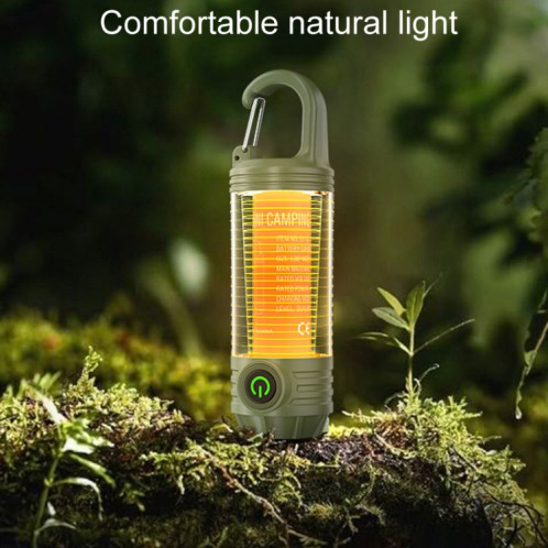 Lampe de poche multifonctionnelle à LED portable rechargeable pour camping en plein air (kaki) SH701B1964-011