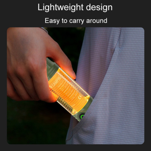 Lampe de poche multifonctionnelle à LED portable rechargeable pour camping en plein air (kaki) SH701B1964-011