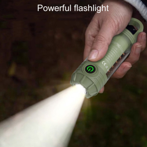 Lampe de poche multifonctionnelle à LED portable rechargeable pour camping en plein air (kaki) SH701B1964-011