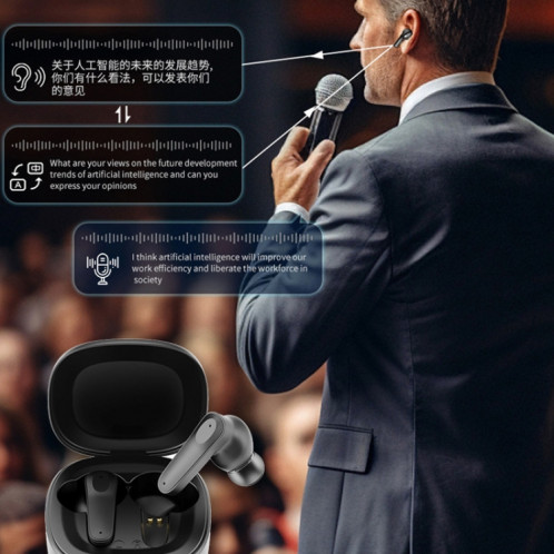 A98 AI Intelligent Translation Wireless Physical Noise Cancellation Bluetooth Earphones(Gray) SH101C1213-09