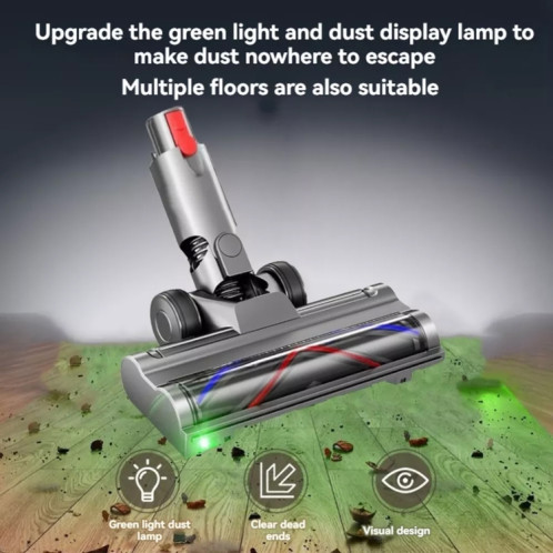 Pour aspirateur Dyson V7 V8 V10 V11 V15, tête de brosse de sol légère à entraînement direct avec lumières LED anti-poussière SH6301614-06