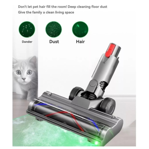 Pour aspirateur Dyson V6, tête de brosse de sol légère à entraînement direct avec lumières LED anti-poussière SH6302469-06