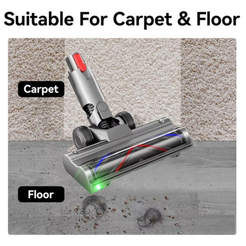 Pour aspirateur Dyson V7 V8 V10 V11 V15, tête de brosse de sol légère à entraînement direct avec lumières LED anti-poussière SH6301614-06