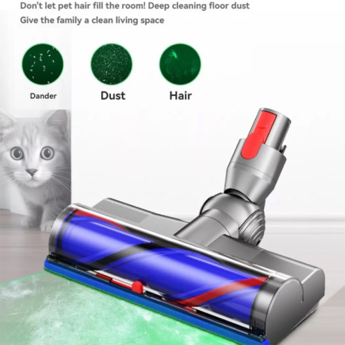 Pour Dyson V7 V8 V10 V11 V15 Tête de brosse à rouleau à entraînement direct à couple élevé avec voyant d'affichage de la poussière SH50701924-06