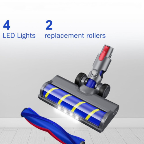 Pour Dyson V6 / V7 / V8 / V10 / V11 / V15 Ensemble de brosses à sol en velours doux et de rouleaux à entraînement direct avec lumière LED SH50951390-05
