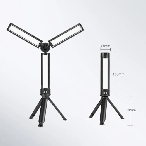 Lampe de travail pliable à LED E-SMARTER D37 avec support, lampe de travail portable rechargeable par USB pour réparation automobile SE89011078-012