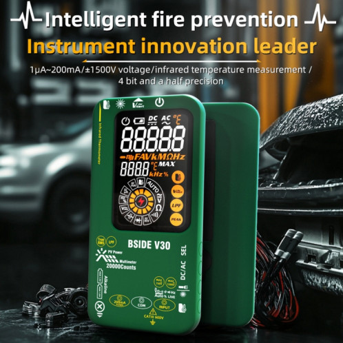 Thermomètre infrarouge multimètre PV intelligent à écran couleur BSIDE V30 SB0201741-017