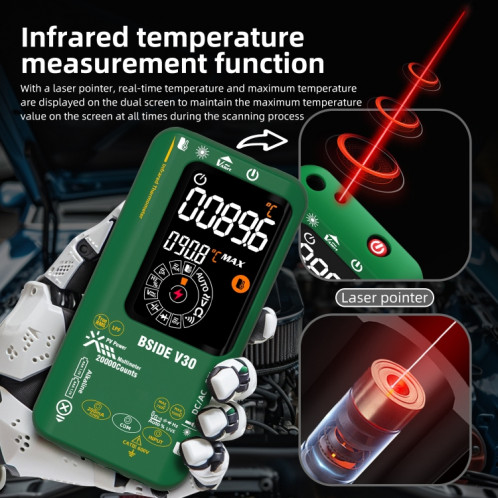 Thermomètre infrarouge multimètre PV intelligent à écran couleur BSIDE V30 SB0201741-017