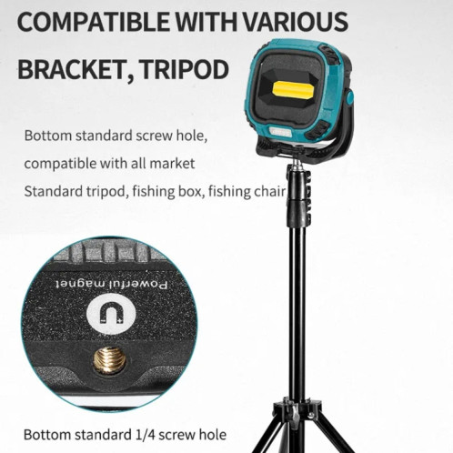 Projecteur de travail portable rechargeable E-SMARTER W895-1 COB, batterie non incluse (jaune) SE401B640-016