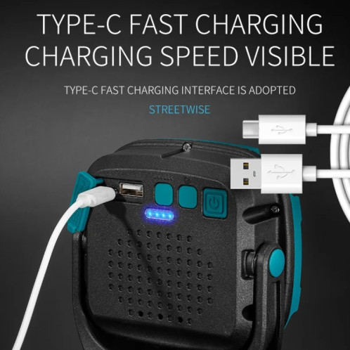 Lampe de travail portable rechargeable E-SMARTER W895-1 COB, batterie non incluse (bleu) SE401A655-016