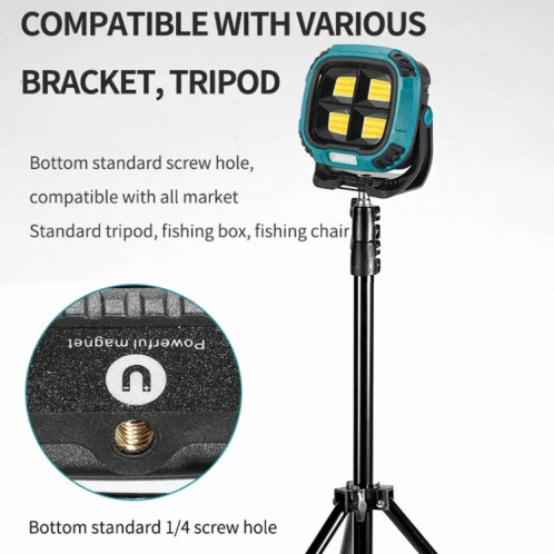 E-SMARTER W894-1 COB Projecteur magnétique Lampe de travail Lampe de poche portable d'urgence lumineuse (Jaune) SE001B703-016