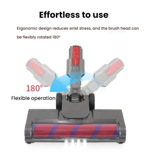 Pour Dyson V7 / V8 / V10 / V11 Aspirateur Tête de Brosse de Sol Avec Lumière LED 03B Rouleau Velours Doux SH11021708-07