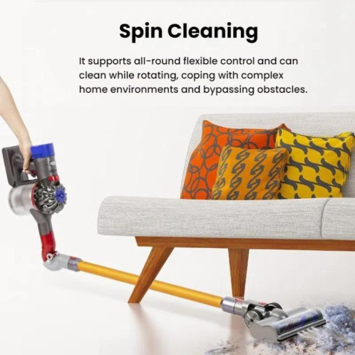 Pour aspirateur Dyson V7 / V8 / V10 / V11 / V15, brosse de sol à turbine à couple élevé avec éclairage SH6215836-07