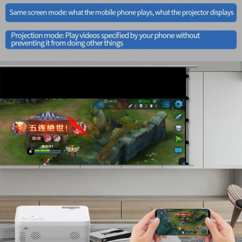 Projecteur Bluetooth Z01 1080P 5G Système Android 9.0 Prend en charge la mise en miroir de l'écran Prise UE SH4801176-011