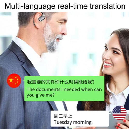 M75 On-Ear AI Traduction intelligente Enregistrement de conférence de langue Affichage numérique sans fil Écouteur Bluetooth (rose) SH401C289-09