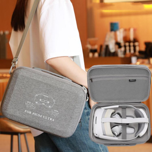 Pour PICO 4 Ultra BKANO P4U-001 VR Lunettes Organisateur Sac À Bandoulière Portable (Gris) SB101A270-07