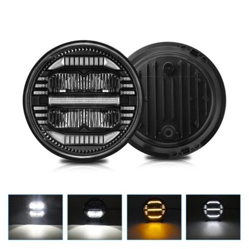 Phare rond à LED à réfraction ronde de 7 pouces pour Wrangler (H4) SH601A1073-09
