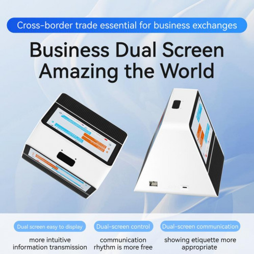 X7 7-inch HD Touch Dual-screen 2.4 / 5.0G Business Intelligent Voice Translator, Color: Black White SH27011791-012