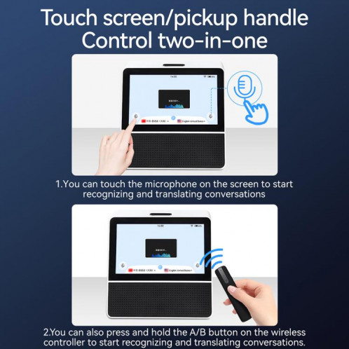 X7 7-inch HD Touch Dual-screen 2.4 / 5.0G Business Intelligent Voice Translator, Color: Black White SH27011791-012