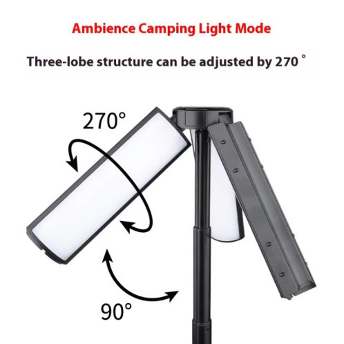 Lanterne de camping rétractable rechargeable, lampe de poche réglable en hauteur de 25,2 à 51,8 cm SH7174870-08