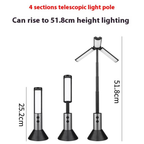 Lanterne de camping rétractable rechargeable, lampe de poche réglable en hauteur de 25,2 à 51,8 cm SH7174870-08