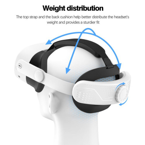 Pour casque de réalité virtuelle Meta Quest 3S Elite Head Strap Bandeau de décompression confortable réglable (gris blanc) SH501A1239-010