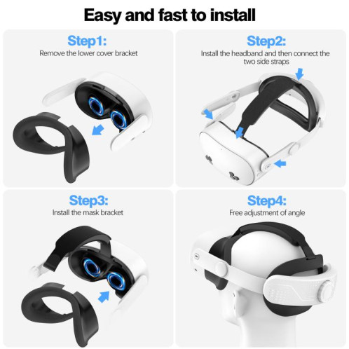 Pour casque de réalité virtuelle Meta Quest 3S Elite Head Strap Bandeau de décompression confortable réglable (gris blanc) SH501A1239-010
