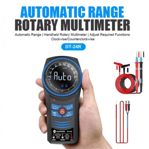Multimètre rotatif à plage automatique SUNSHINE DT-24R Mesure de la résistance de la tension Buzzer SS65015-011