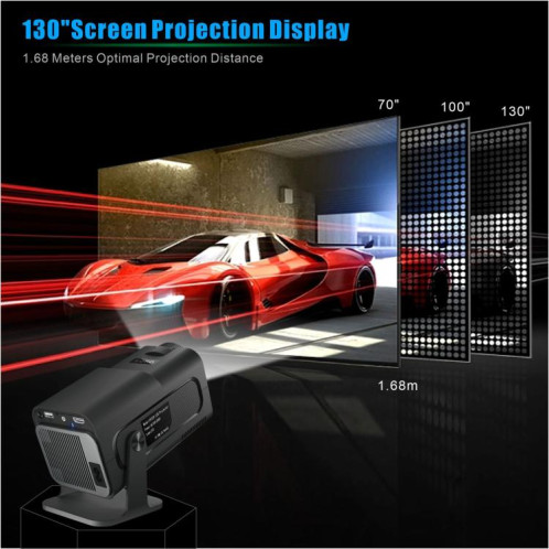 Projecteur de jeu HY320 Système Android 11 avec contrôleur de jeu sans fil 720P Home Cinéma () SH501B662-09