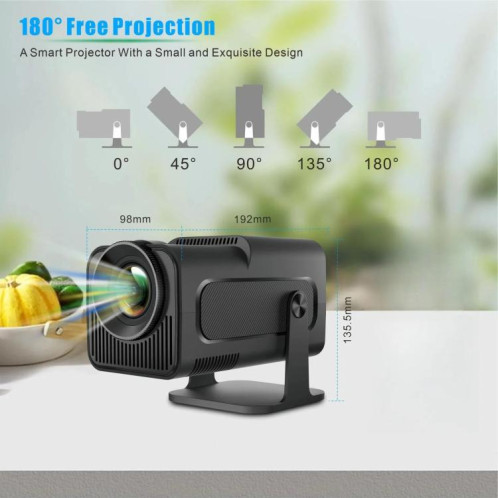 Projecteur de jeu HY320 Système Android 11 avec contrôleur de jeu sans fil 720P Home Cinéma () SH501B662-09